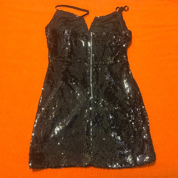 Franco black sequins spaghetti straps sleeveless mini dress NWT - Picture 7 of 14